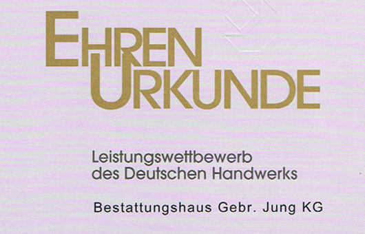 Ehrenurkunde Bundessiegerin